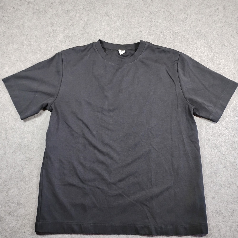 Arket Mens Black Crew Neck Short Sleeve Cotton Stretch T-Shirt Size S